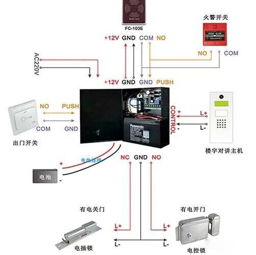 各种门禁系统接线详细图解（含中控）(图4)