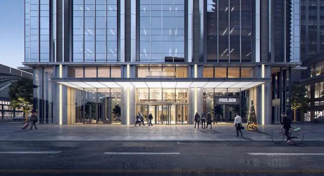 办公楼入口效果图设计：第一印象的艺术展现(图1)