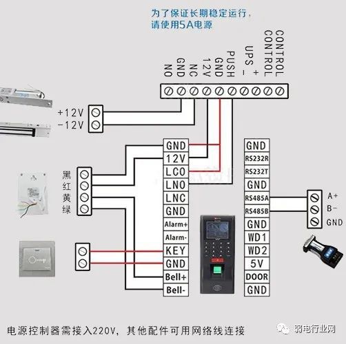 门禁系统如何接线？一个实例了解清楚(图2)