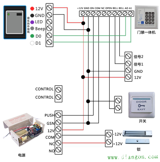 门禁系统线路接线图图解(图1)